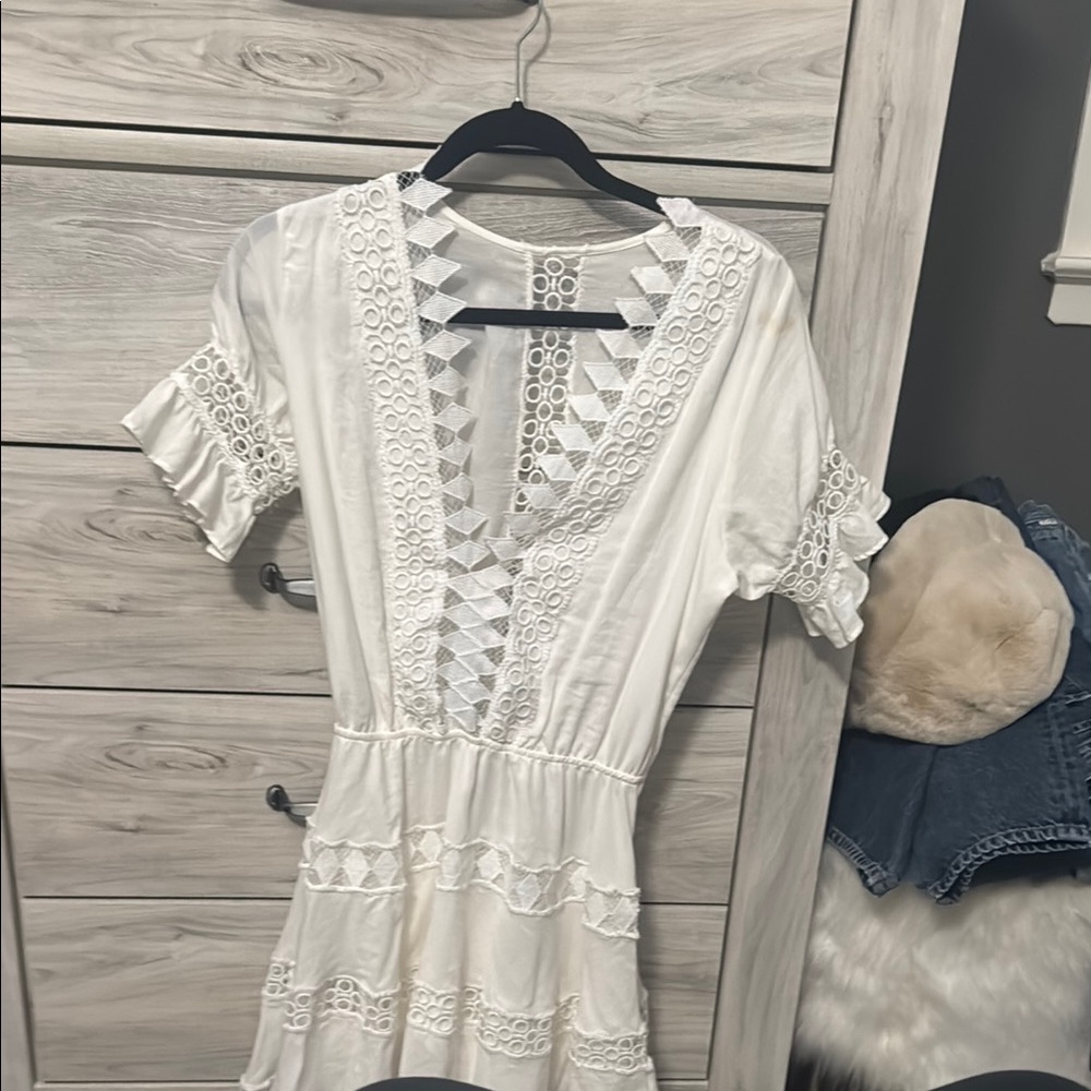 Pexioto Oro White Dress never worn sz S